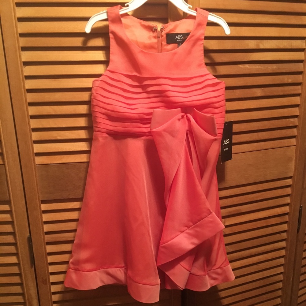 ABS Special Occasion Kids Peach Chiffon Dress